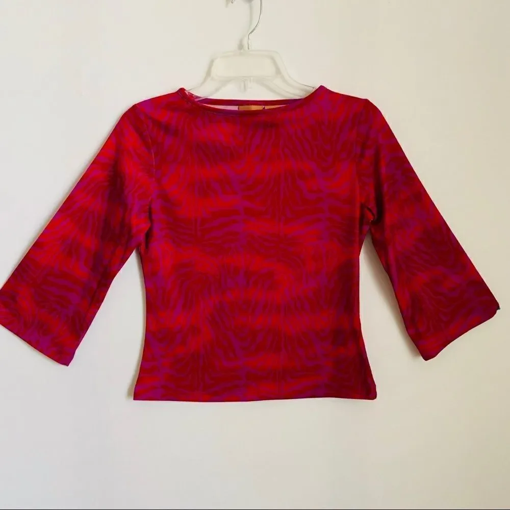 Thalia Sodi Purple & Red. Bell Sleeve Tee - Picture 2 of 4